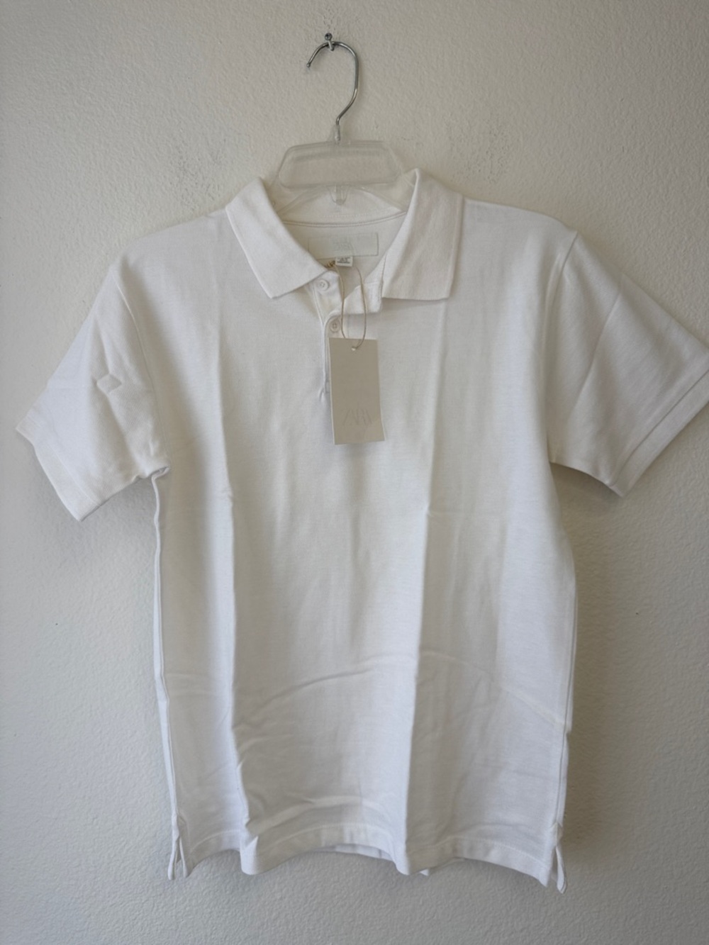 Zara Men’s White Polo Shirt with Classic Collar